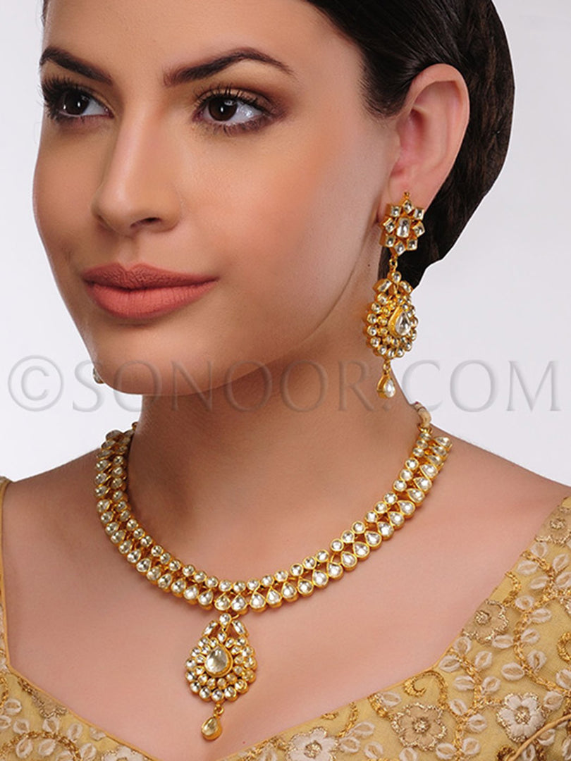 Minika Gold Plated Kundan Necklace Set