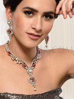 Load image into Gallery viewer, Loukya Handcrafted CZ Necklace Set
