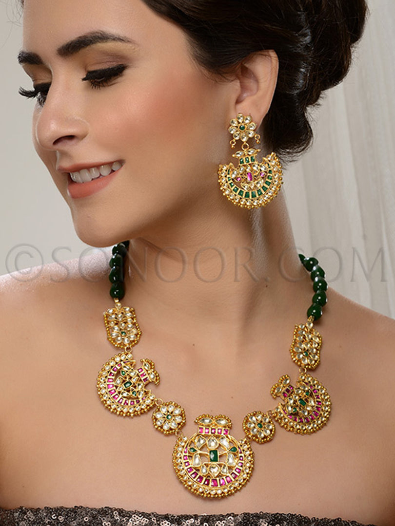 Rati Gold Plated Kundan Necklace Set