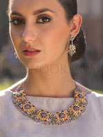 Load image into Gallery viewer, Belli Antique Gold Finish Handcrafted Necklace Set
