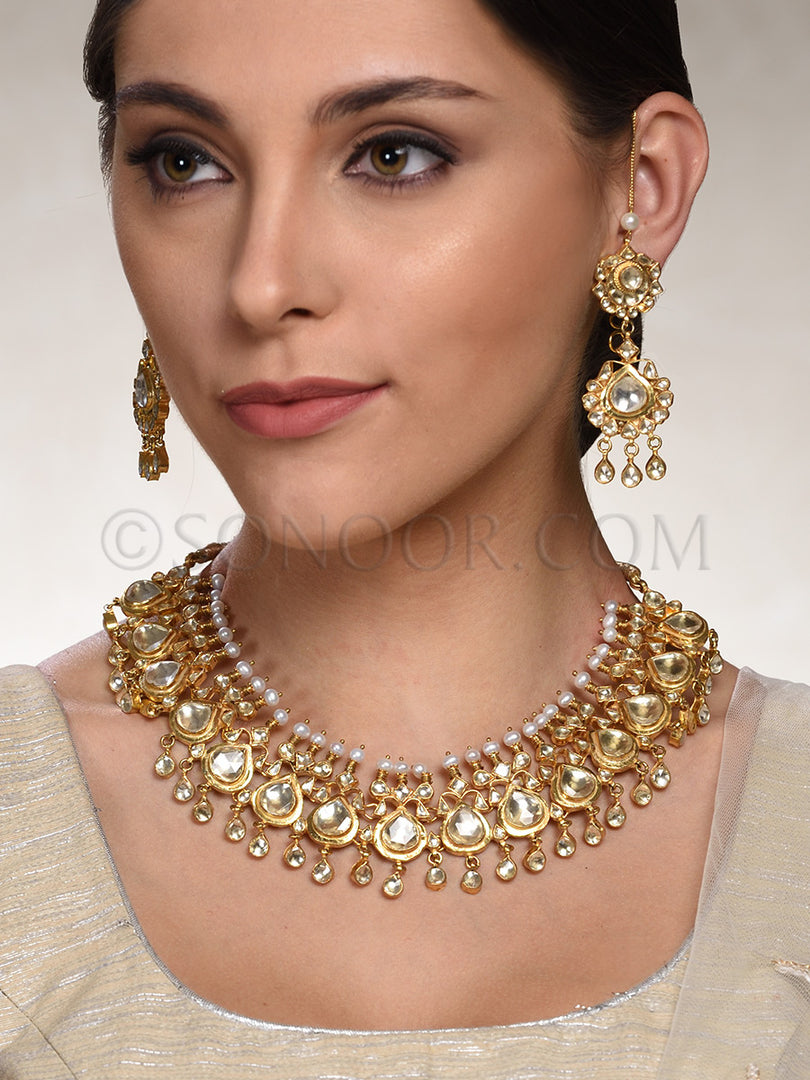 Rishika Gold Plated Kundan Necklace Set