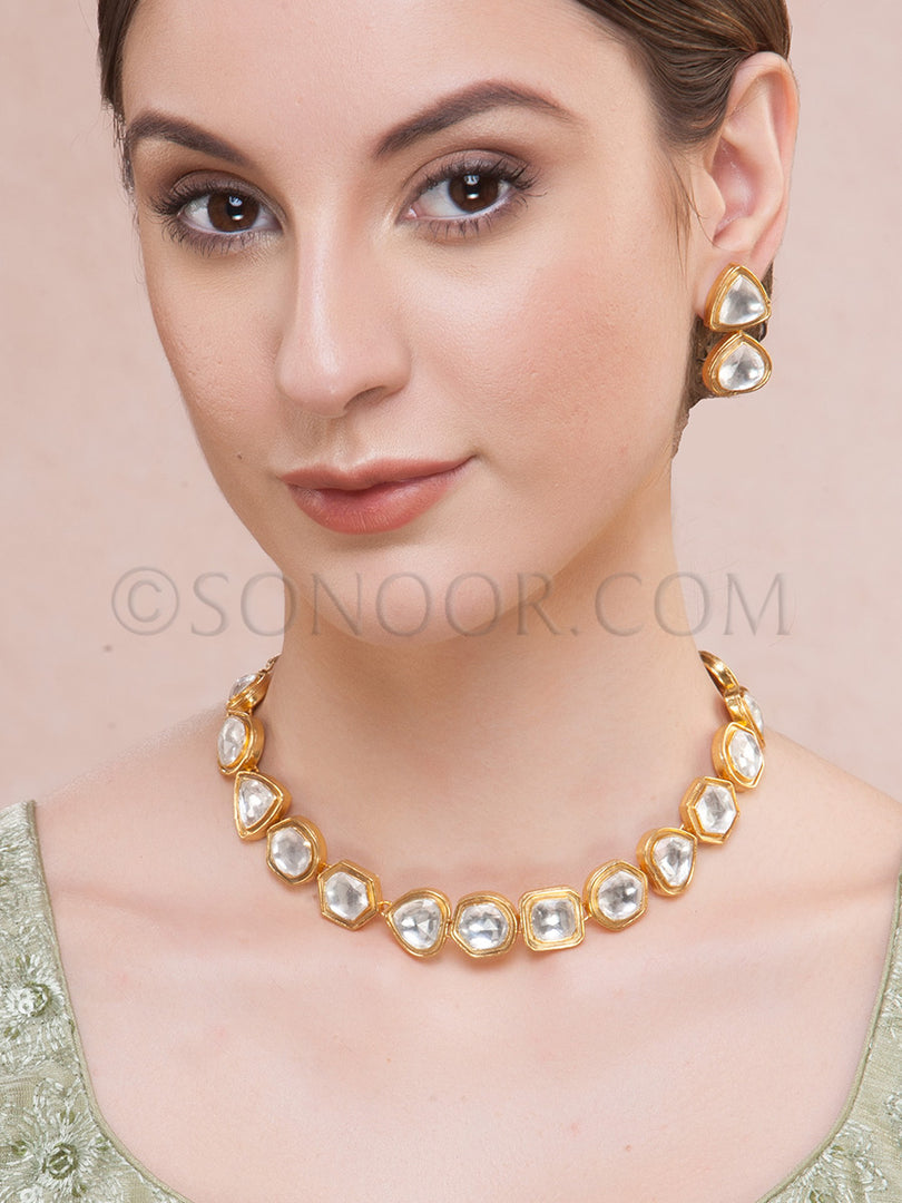 Sabita Gold Plated Kundan Necklace Set
