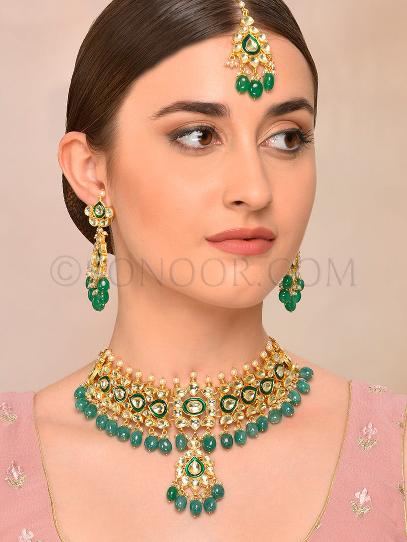 Zinat Kundan Meena Kari Necklace Set