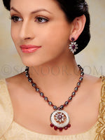 Load image into Gallery viewer, Sahi Victorian Ruby Pendant Set
