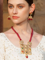 Load image into Gallery viewer, Udaya Navratan Polki Kundan Pendant Set
